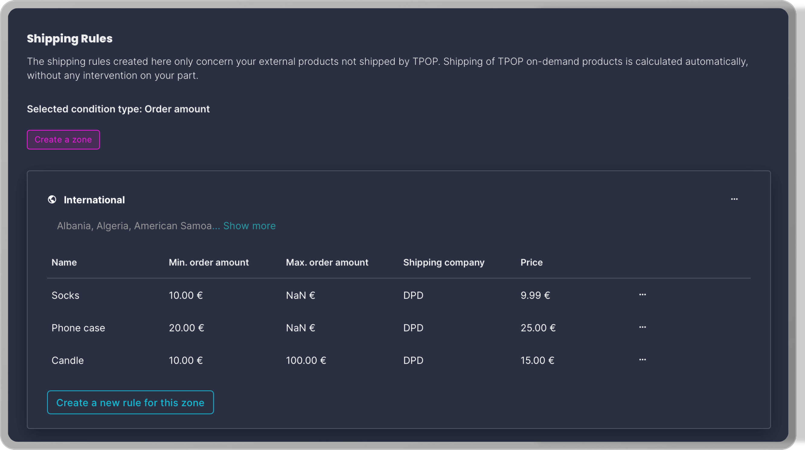 Come faccio a impostare le regole di consegna per il mio negozio?
